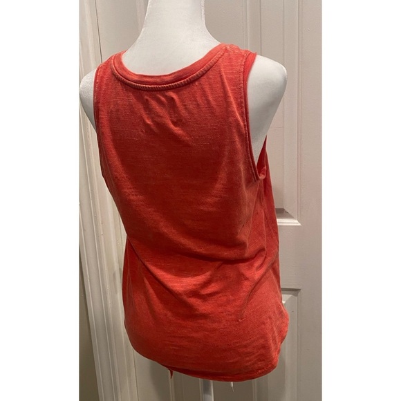 Anthro Maeve Tie Front Burnout Coral Tank - Picture 3 of 5